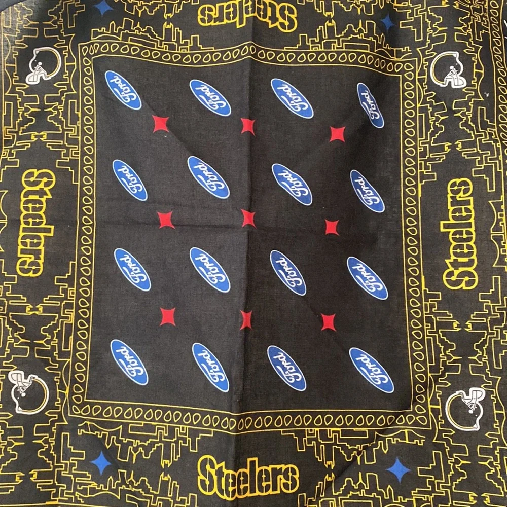 Ford X Pittsburgh Steelers Kiyt Tomlin bandanna scarf signed Collectors edition